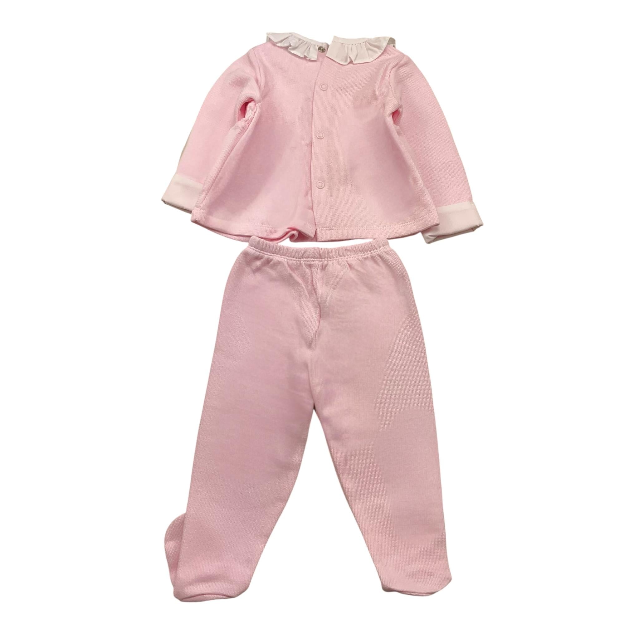 BABIDU completo 2pz camicia-ghettina tinta unita Rosa per Neonata 50351 ROSA BABIDU 
