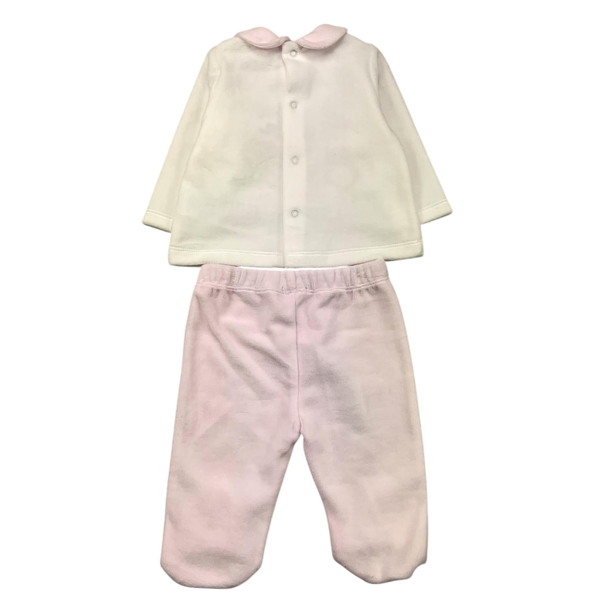 LE BEBE' completo 2 pezzi shirt-ghettina bicolore Bianco/rosa per Neonata LBG5954 BIANCO/ROSA LE BEBE' 