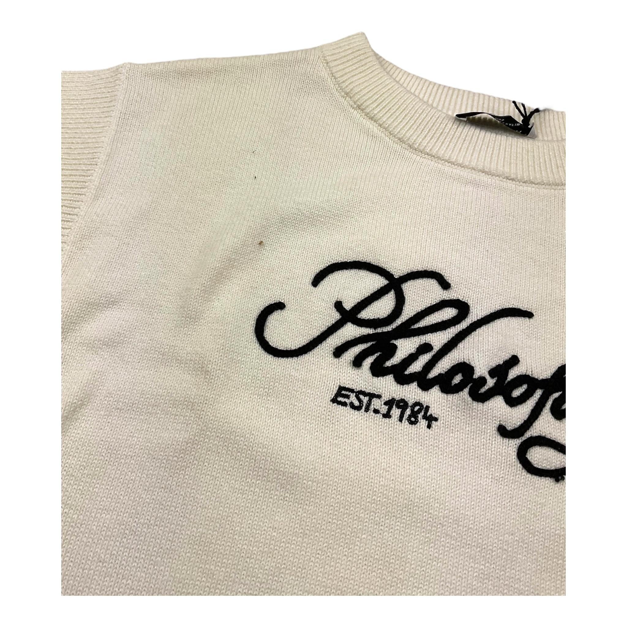 Philosophy Maglia Giromanica Tinta Unita con Stampa per Bambina I9E308X PANNA PHILOSOPHY 