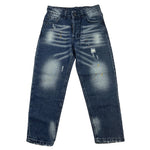 ICON jeans tinta unita con strappi e girovita regolabile Blu per Bambino IBDT00369 BLU ICON 