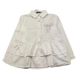 CANADA HOUSE camicia manica lunga tinta unita con brillantini Bianco per Bambina 24483121 BIANCO CANADA HOUSE 