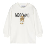 MOSCHINO abito felpa girocollo tinta unita con stampa Bianco per Neonata MDV0BNXX BIANCO MOSCHINO 