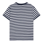 Max Mara T-Shirt Girocollo Fantasia A Righe con Logo per Bambina MX0162 BIANCO/BLU MAX MARA 