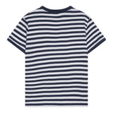 Max Mara T-Shirt Girocollo Fantasia A Righe con Logo per Bambina MX0162 BIANCO/BLU MAX MARA 