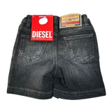 Diesel Bermuda In Denim Tinta Unita con Girovita Regolabile per Bambino J00722 NERO DIESEL 