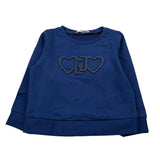 Liu Jo Felpa Chiusa Girocollo Tinta Unita con Logo per Bambina KA5014X BLU LIU JO 