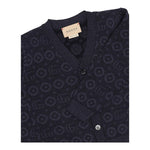 GUCCI cardigan tinta unita scollo a v con loghi Blu per Bambino 785471 BLU GUCCI 