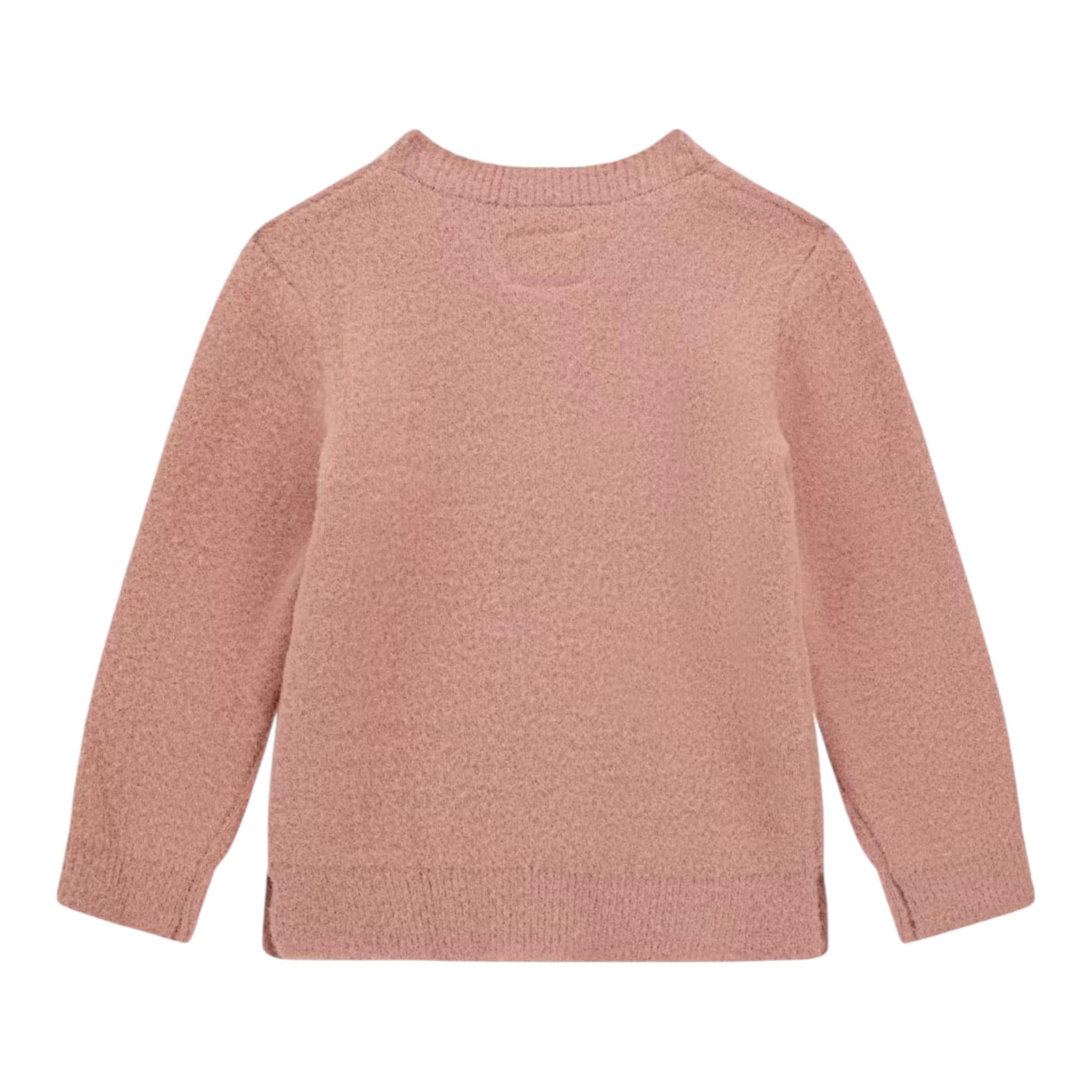 GUESS maglia girocollo tinta unita con stampa Rosa per Neonata K4BR02Z3220 ROSA GUESS 