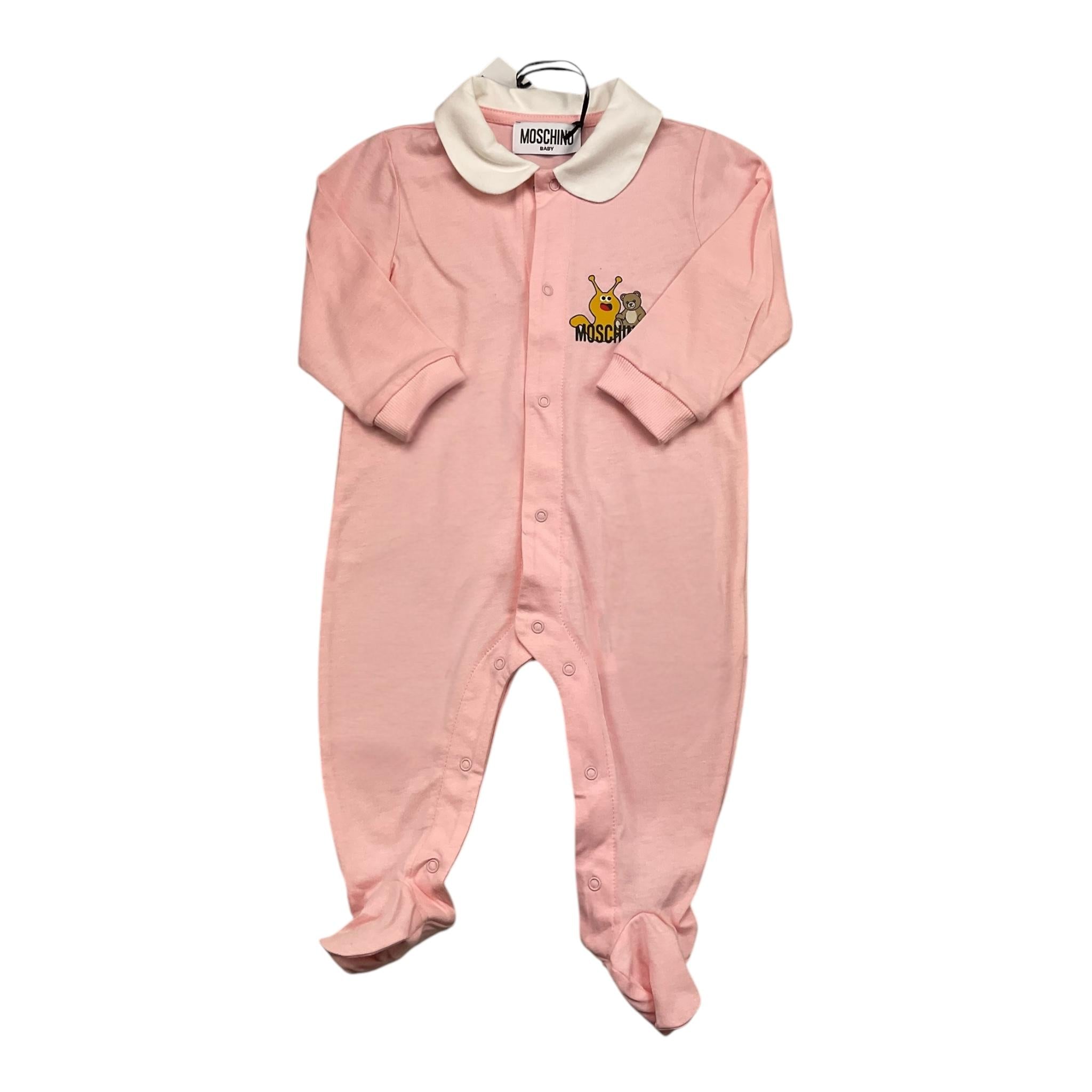 MOSCHINO tutina tinta unita con stampa Rosa per Neonata MUY08C ROSA MOSCHINO 