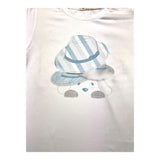 Emc Rundhals-T-Shirt einfarbig mit Kontrastdruck weiß für Neugeborene