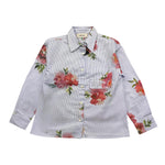 DIXIE camicia tinta unita con fantasia a righe e stampa fiori Bianco per Bambina CL31274G67 BIANCO DIXIE 