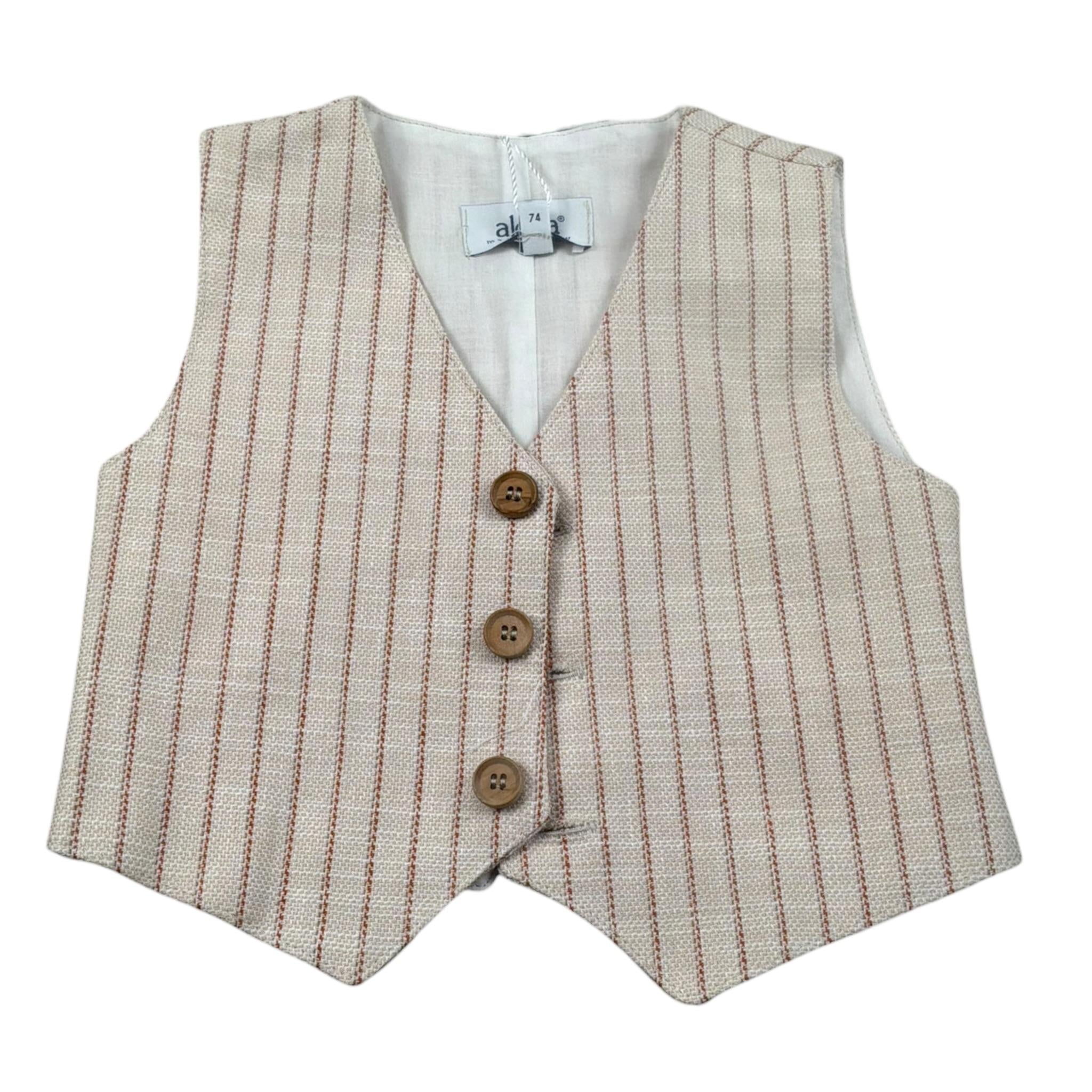 Aletta Gilet tinta unita con Bottoni Beige per Neonato M2204111 BEIGE ALETTA 