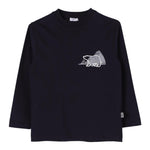 IL GUFO shirt girocollo tinta unita con stampa Blu per Bambino A24TA350MF002J BLU IL GUFO 