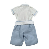 La Stupenderia Completo 2 Pezzi Camicia-Bermuda Bicolore per Neonato CCCT71X BIANCO/AZZURRO LA STUPENDERIA 