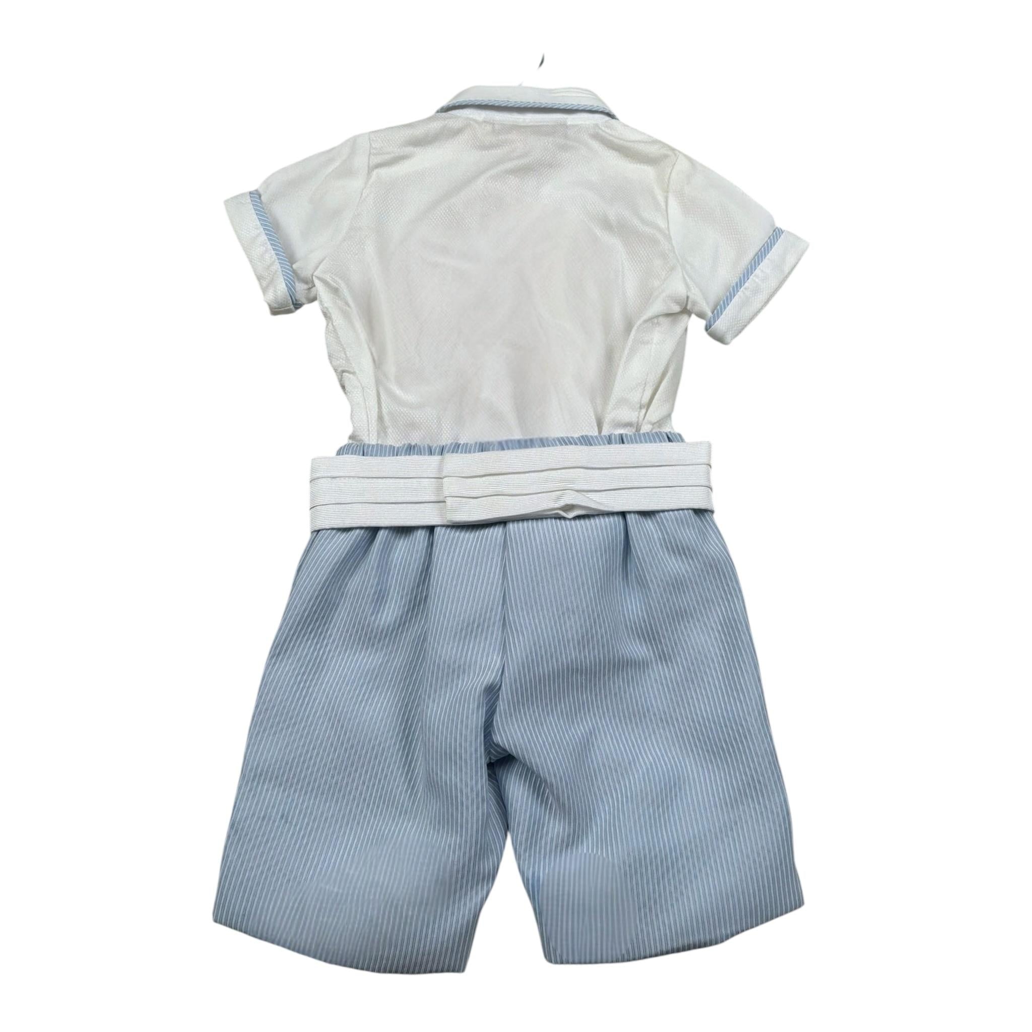 La Stupenderia Completo 2 Pezzi Camicia-Bermuda Bicolore per Neonato CCCT71X BIANCO/AZZURRO LA STUPENDERIA 