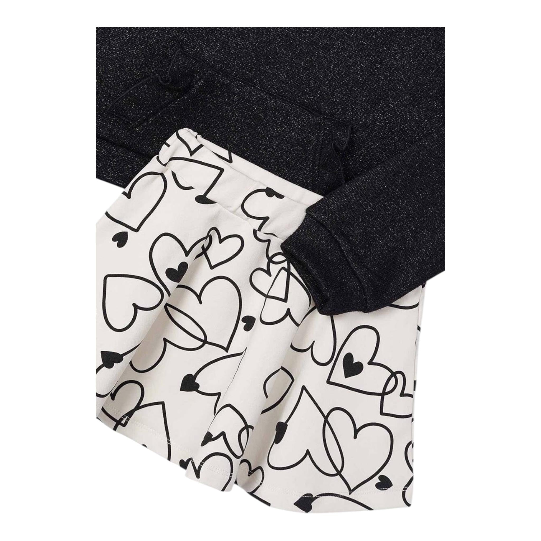 MAYORAL completo 2pz felpa-gonna bicolore Bianco/nero per Neonata 4936 BIANCO/NERO MAYORAL 