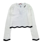 Liu Jo Maglia Girocollo Tinta Unita con Profili In Contrasto per Bambina GA5081 BIANCO LIU JO 