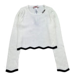 Liu Jo Maglia Girocollo Tinta Unita con Profili In Contrasto per Bambina GA5081 BIANCO LIU JO 