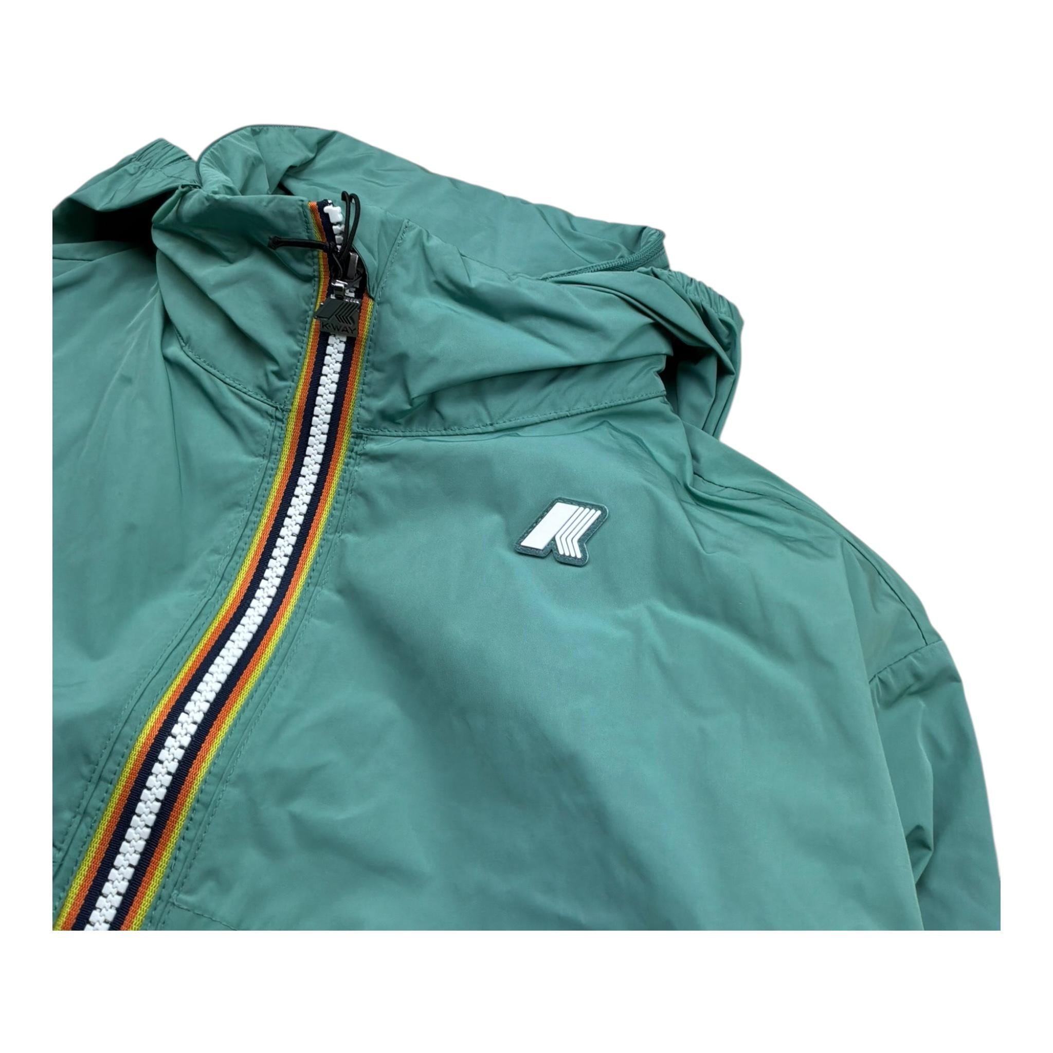 K-Way Giubbino Tinta Unita con Zip E Cappuccio per Bambina K51416W VERDE K-WAY 