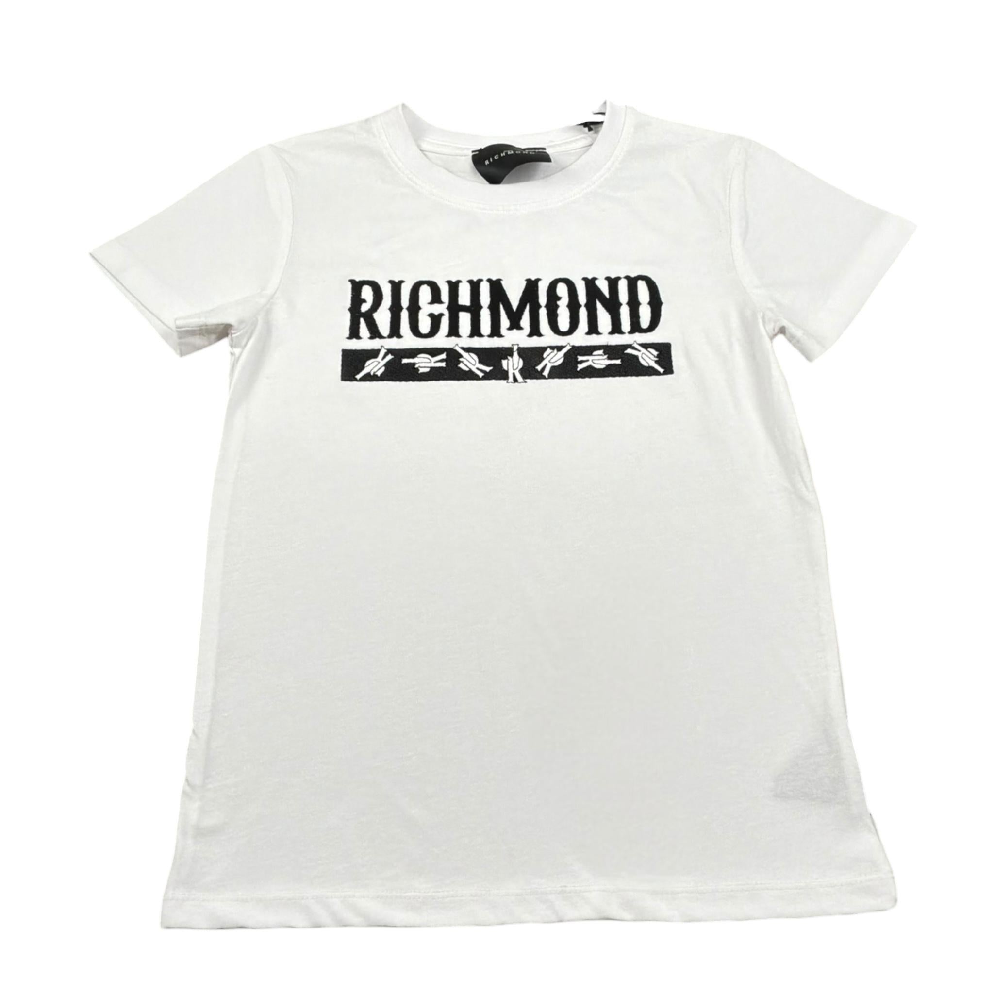 John Richmond T-Shirt Girocollo Tinta Unita con Stampa per Bambino RBP26088TS BIANCO JOHN RICHMOND 