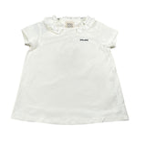 Dou Dou Abito Tinta Unita Mezza Manica per Bambina DW1A31 PANNA DOU DOU 