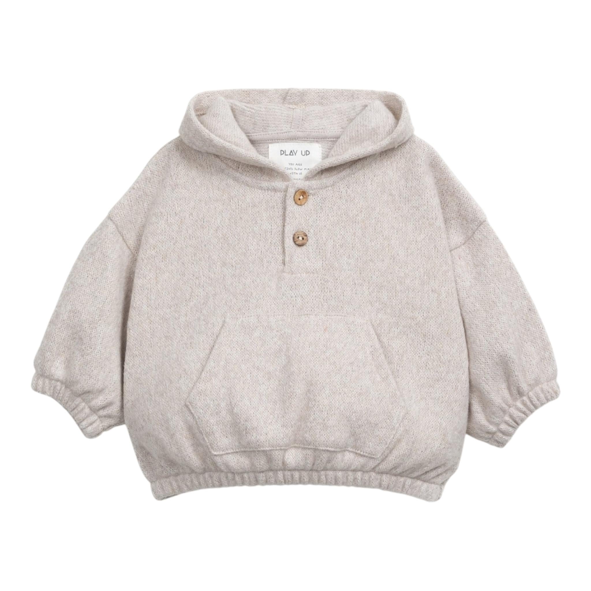 PLAY UP felpa in maglia tinta unita con cappuccio Sabbia per Neonato PA011AP11350 SABBIA PLAY UP 