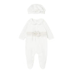 MAYORAL set tutina manica lunga tinta unita in ciniglia con cappello Bianco per Neonata 2782 BIANCO MAYORAL 
