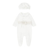MAYORAL set tutina manica lunga tinta unita in ciniglia con cappello Bianco per Neonata 2782 BIANCO MAYORAL 