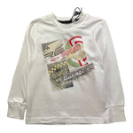 SARABANDA shirt tinta unita girocollo con stampa Bianco per Bambino G8612 BIANCO SARABANDA 