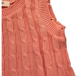 Vicolo Maglia Giromanica Tinta Unita con Trecce per Bambina 3146WY00158 PESCA VICOLO 