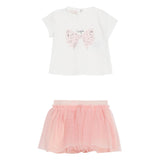 Liu Jo Completo 2 Pezzi T-Shirt-Gonna Bicolore per Neonata KA3166J5003 BIANCO/ROSA LIU JO 