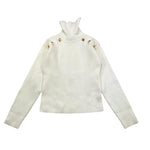 HATE LOVE maglia tinta unita collo alto a costine Bianco per Bambina OJSW00327 BIANCO HATE LOVE 