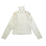HATE LOVE maglia tinta unita collo alto a costine Bianco per Bambina OJSW00327 BIANCO HATE LOVE 