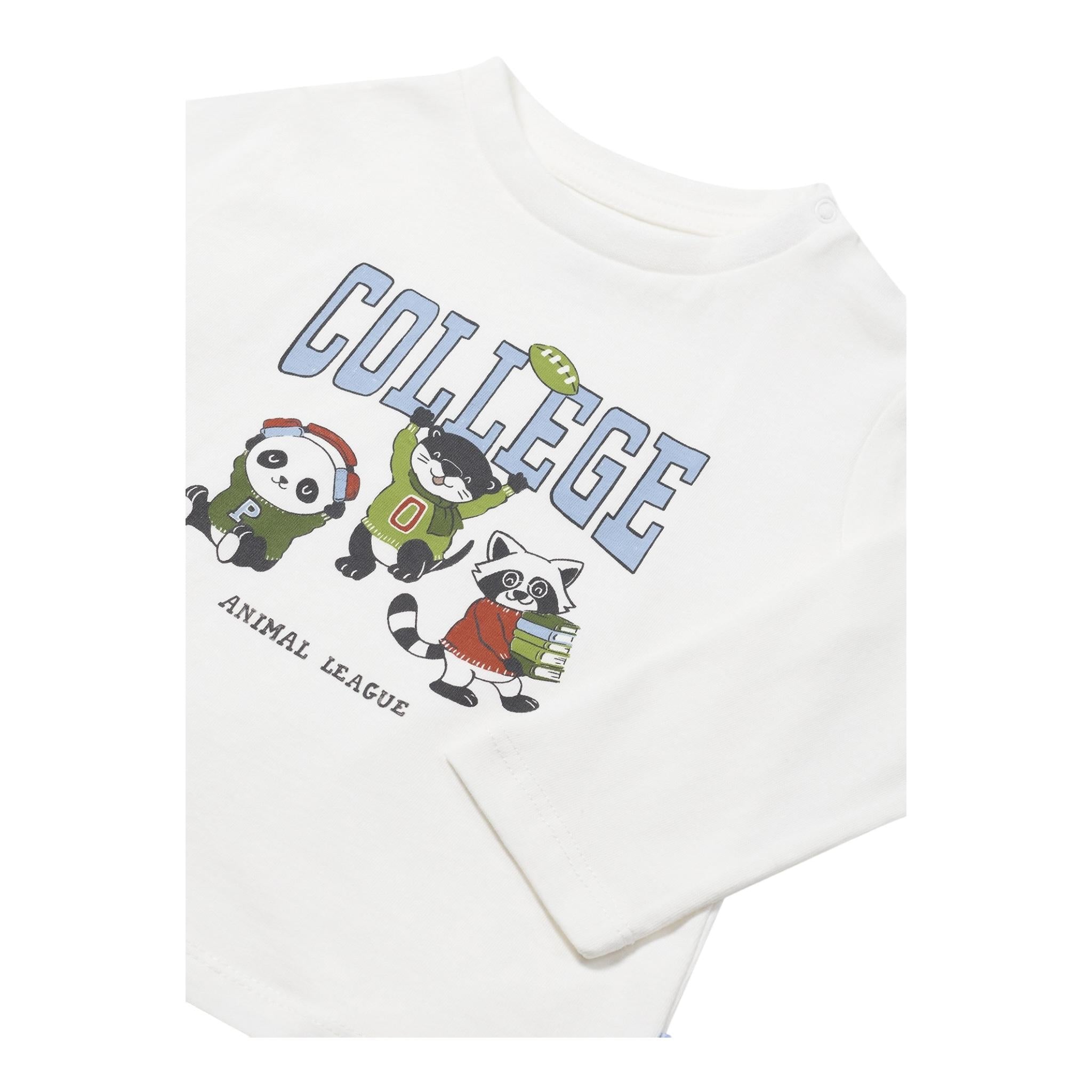 MAYORAL shirt girocollo tinta unita con stampa in contrasto Bianco per Neonato 2032 BIANCO MAYORAL 