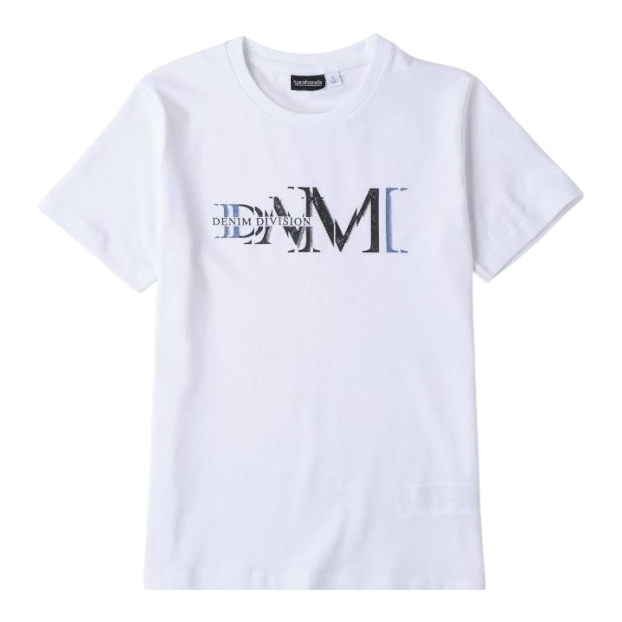 Sarabanda T-Shirt Girocollo Tinta Unita con Stampa per Bambino 0B735 BIANCO SARABANDA 