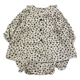 Dou Dou Langarmshirt Creme Blumenmuster für Baby Mädchen