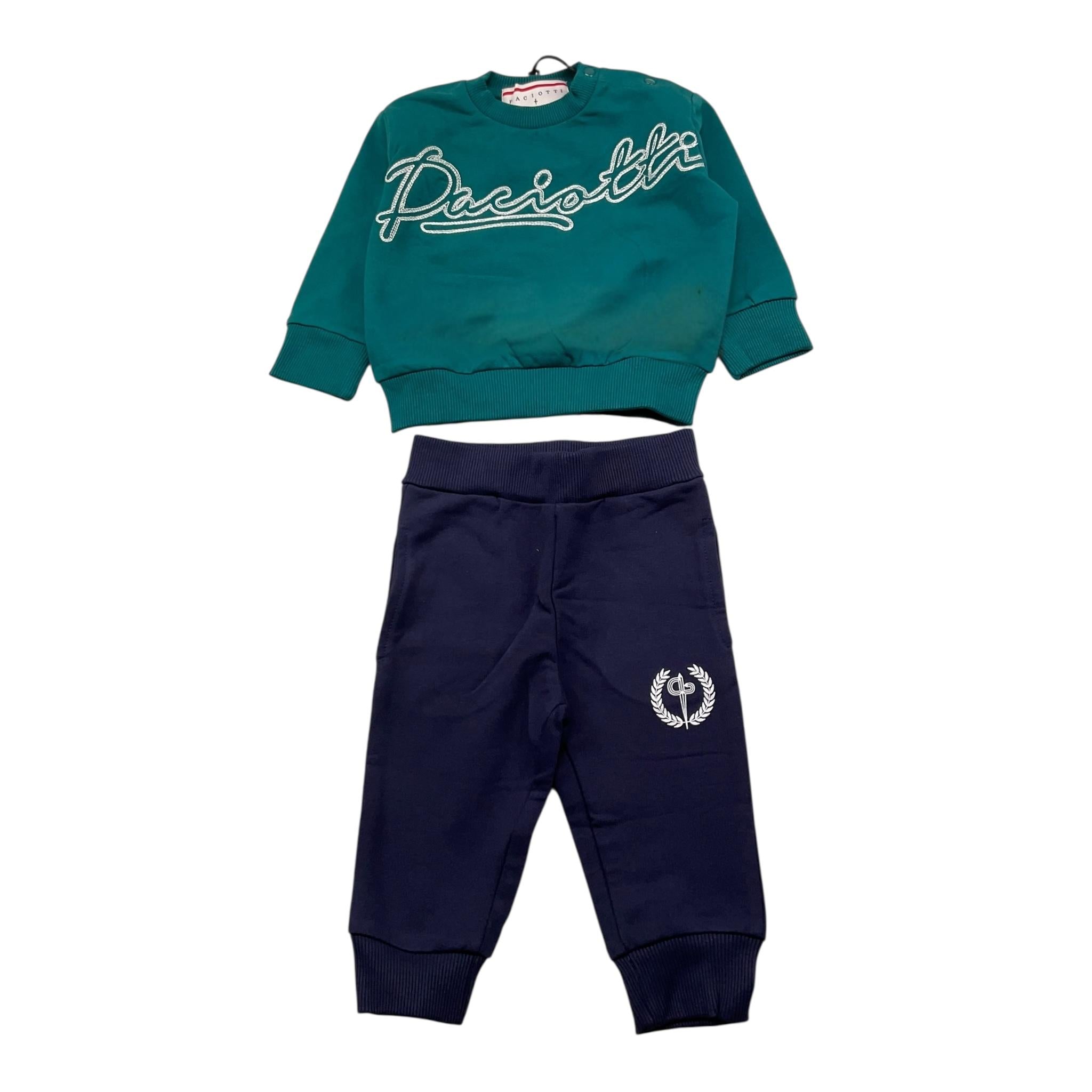 CESARE PACIOTTI completo bicolore 2pz felpa-pantalone Blu/verde per Neonato COMP5310B BLU/VERDE CESARE PACIOTTI 