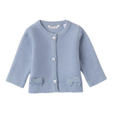 MINI BANDA cardigan tinta unita con fiocchi Azzurro per Neonata A740 AZZURRO MINI BANDA 