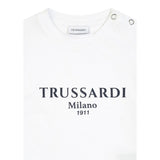 Trussardi T-Shirt Girocollo Tinta Unita con Stampa per Neonato TIP25011TSXX BIANCO TRUSSARDI 
