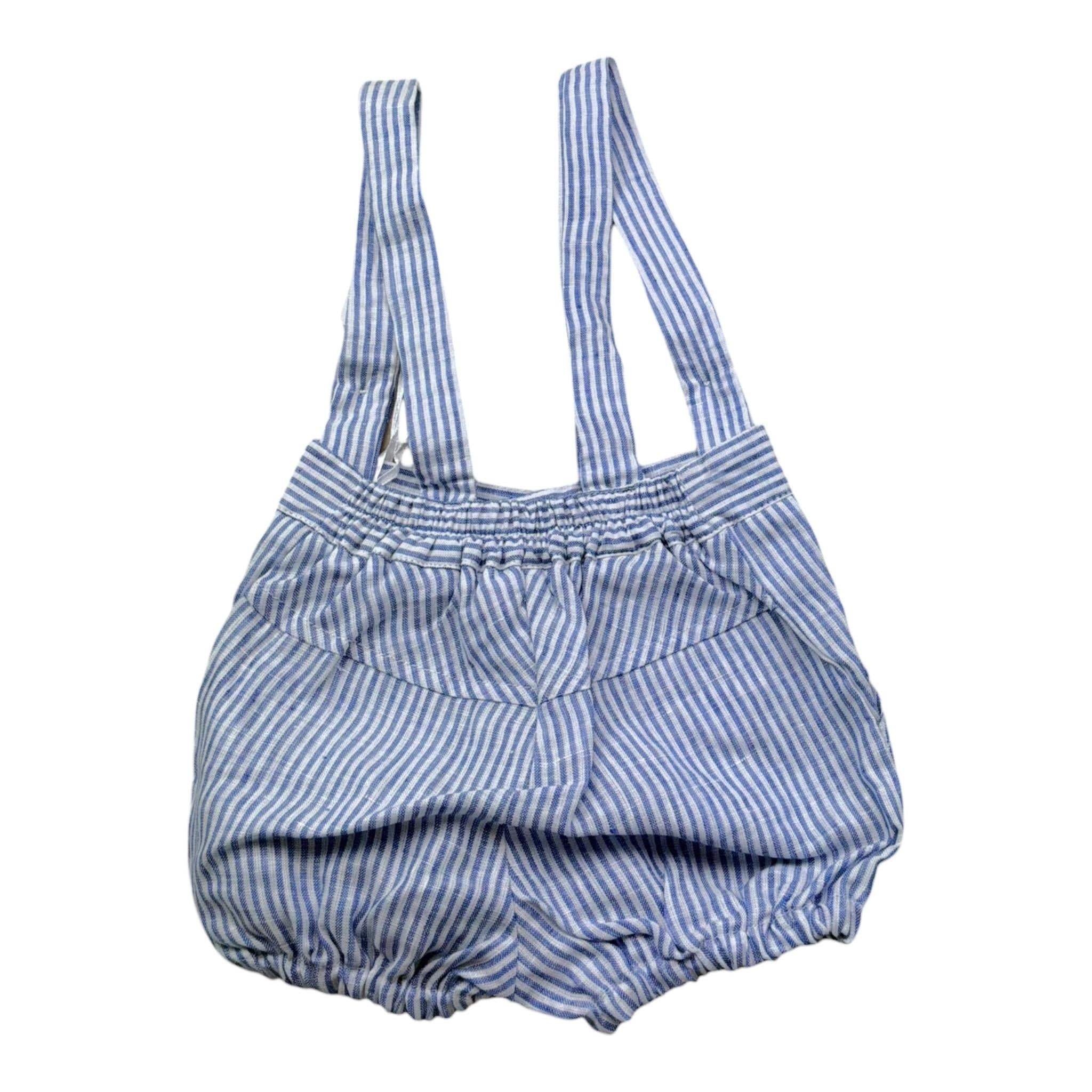 Manuel & Frank Salopette Bicolore con Fantasia A Righe per Neonato MF2275I BIANCO/BLU MANUEL & FRANK 