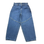 Kenzo Jeans Tinta Unita con Elastico In Vita per Bambina K60658 BLU KENZO 