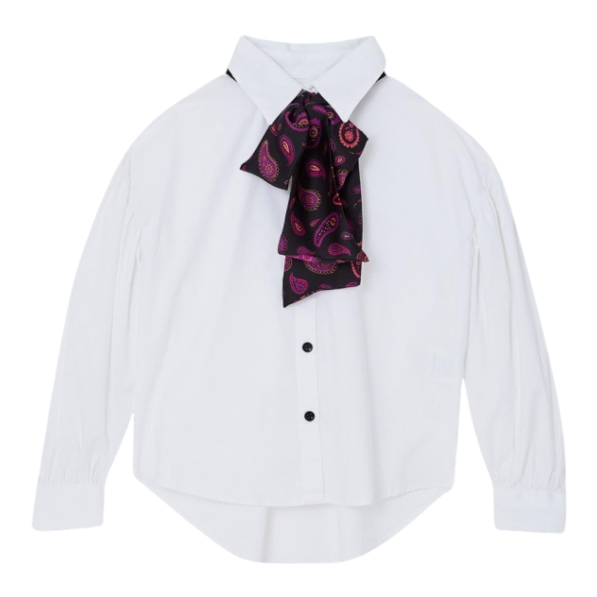 LIU JO camicia tinta unita con foulards Bianco per Bambina GF3028X BIANCO LIU JO 
