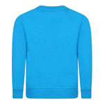 Moschino Felpa Chiusa Girocollo tinta unita con Stampa Orso Azzurro per Bambino HUF08V AZZURRO MOSCHINO 