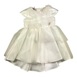 Miss Blumarine Halbarmkleid einfarbig mit weißem Tüll für Baby Mädchen
