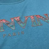 Lanvin T-Shirt Girocollo Tinta Unita con Logo per Bambino N30146 VERDE LANVIN 