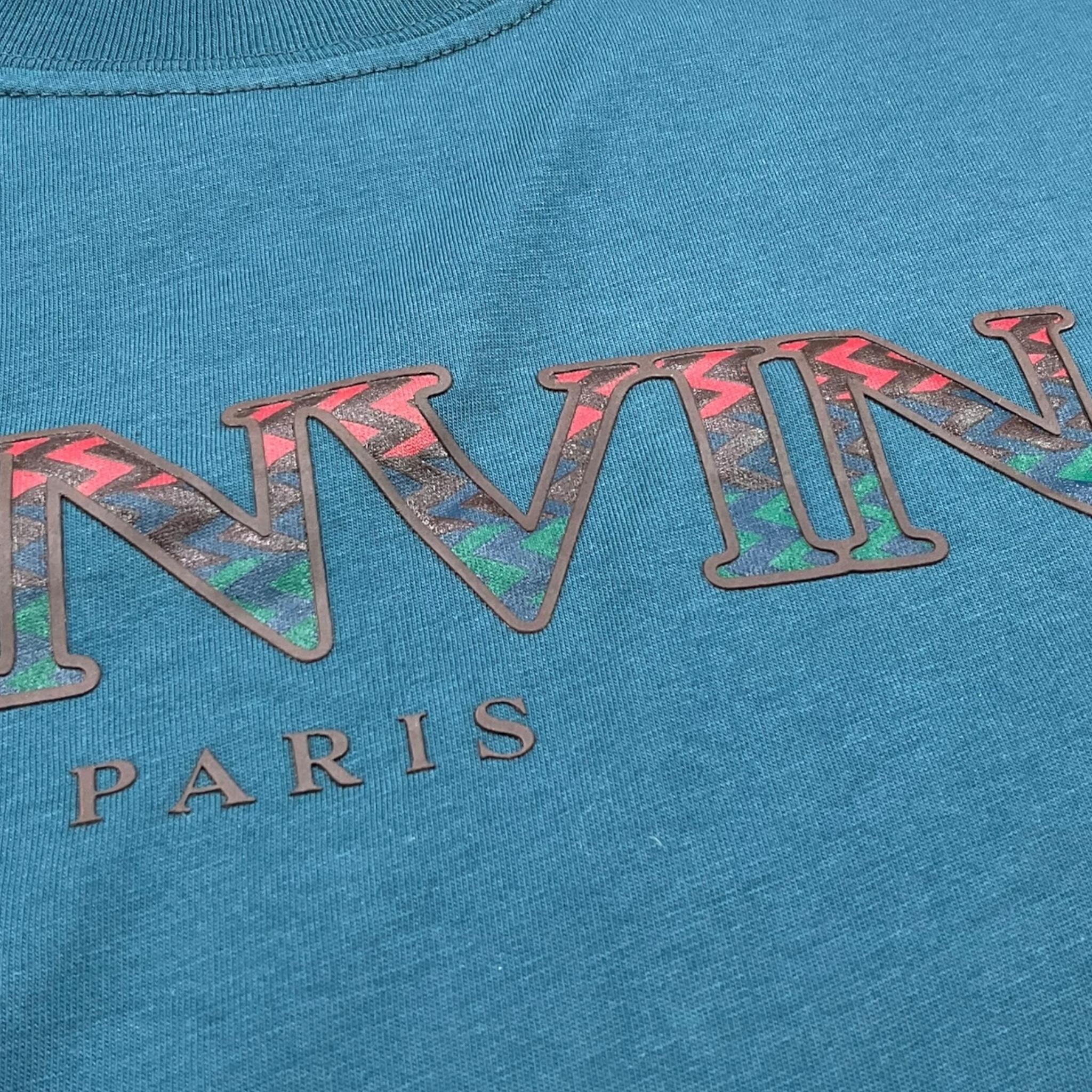 Lanvin T-Shirt Girocollo Tinta Unita con Logo per Bambino N30146 VERDE LANVIN 