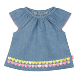 Billieblush Completo 2 Pezzi Camicia-Coulotte In Denim per Neonata U21013 BLU BillIEBLUSH 