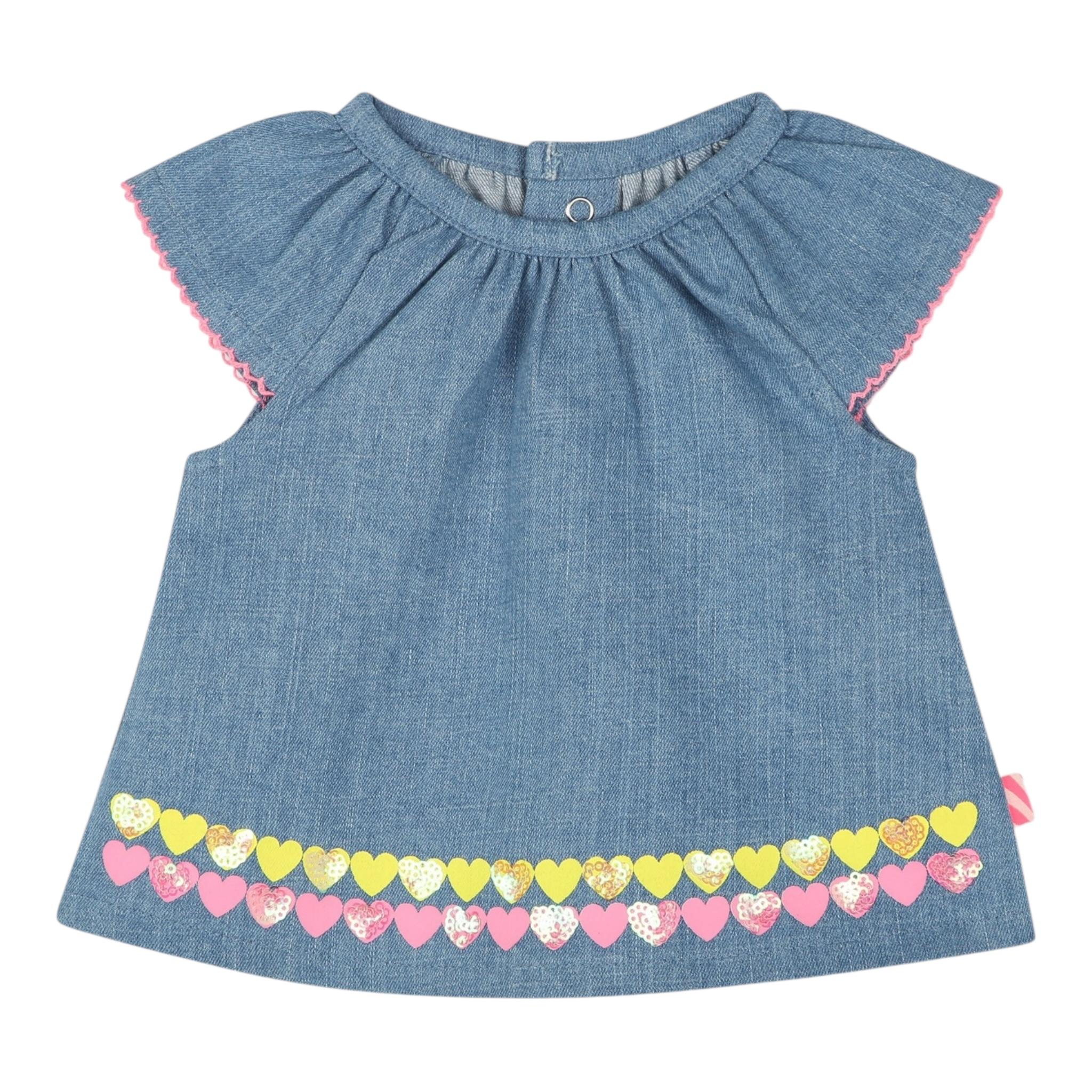 Billieblush Completo 2 Pezzi Camicia-Coulotte In Denim per Neonata U21013 BLU BillIEBLUSH 