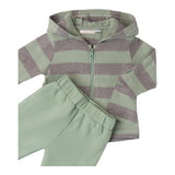 MINI BANDA completo 2pz bicolore con fantasia a righe Verde per Neonato 37647 VERDE MINI BANDA 