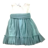 Tete'&amp;Martina Zweifarbiges Kleid mit Armlöchern mit weiß/grünem Tüll für Mädchen